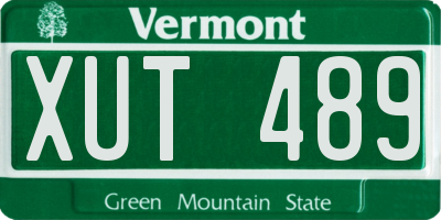 VT license plate XUT489