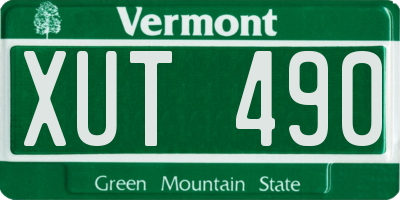 VT license plate XUT490
