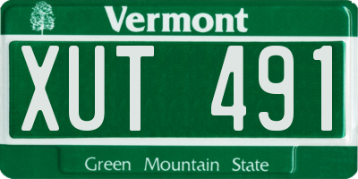 VT license plate XUT491