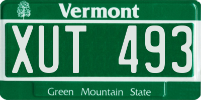 VT license plate XUT493