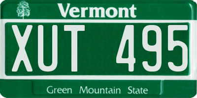 VT license plate XUT495