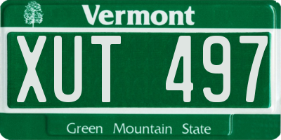 VT license plate XUT497