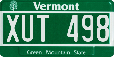 VT license plate XUT498