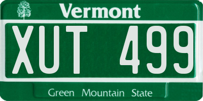 VT license plate XUT499