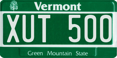 VT license plate XUT500