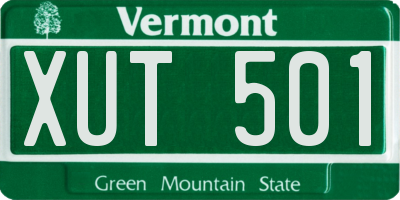 VT license plate XUT501