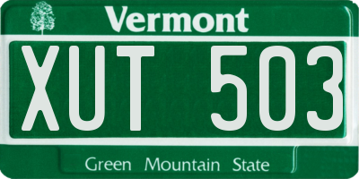 VT license plate XUT503
