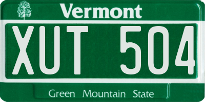 VT license plate XUT504