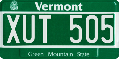 VT license plate XUT505