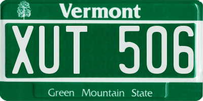VT license plate XUT506