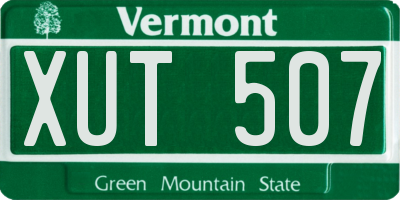 VT license plate XUT507