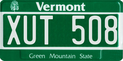 VT license plate XUT508