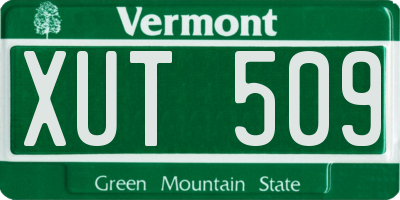 VT license plate XUT509