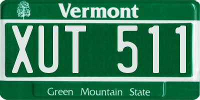 VT license plate XUT511