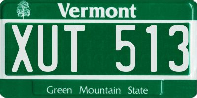 VT license plate XUT513