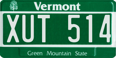 VT license plate XUT514