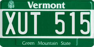 VT license plate XUT515