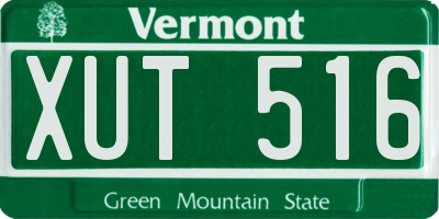 VT license plate XUT516