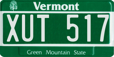 VT license plate XUT517
