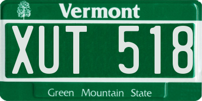 VT license plate XUT518