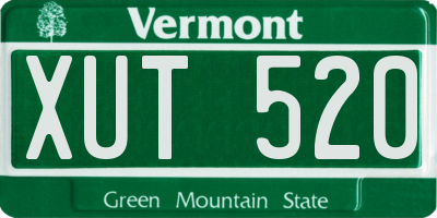 VT license plate XUT520