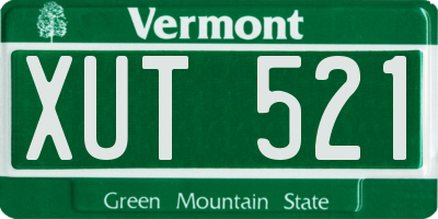 VT license plate XUT521