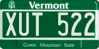 VT license plate XUT522