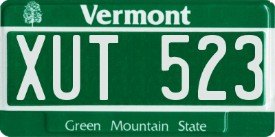 VT license plate XUT523