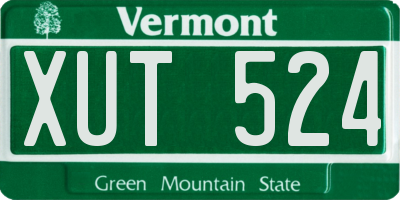 VT license plate XUT524