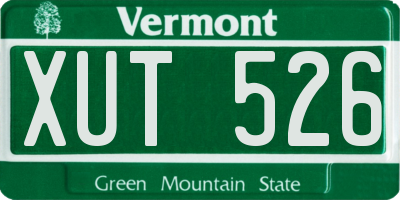 VT license plate XUT526