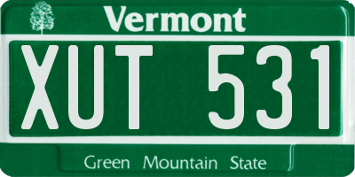 VT license plate XUT531