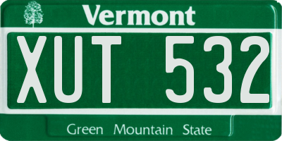 VT license plate XUT532