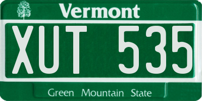 VT license plate XUT535