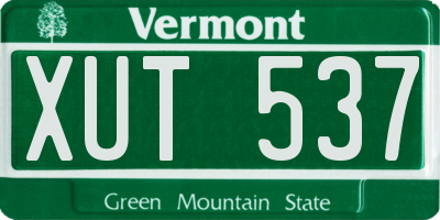 VT license plate XUT537