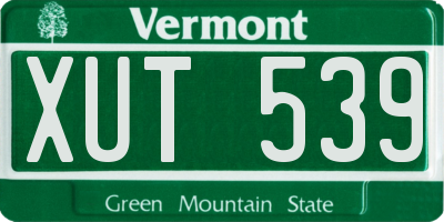 VT license plate XUT539