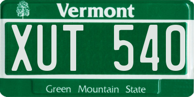 VT license plate XUT540