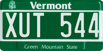 VT license plate XUT544