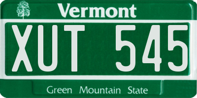 VT license plate XUT545