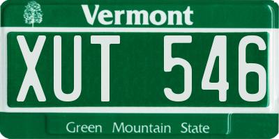 VT license plate XUT546