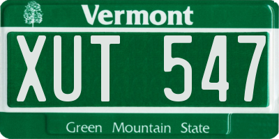 VT license plate XUT547