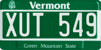 VT license plate XUT549