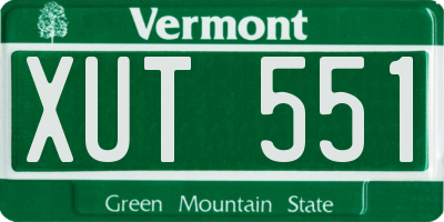 VT license plate XUT551