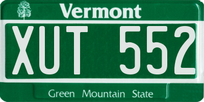 VT license plate XUT552