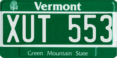 VT license plate XUT553