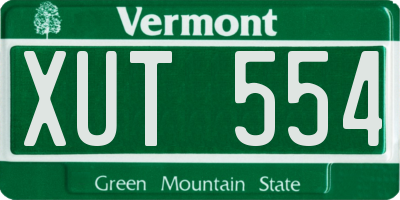 VT license plate XUT554