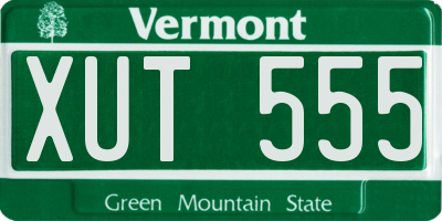 VT license plate XUT555