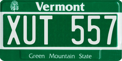 VT license plate XUT557