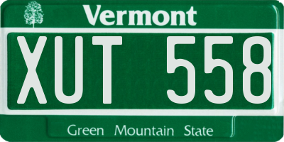 VT license plate XUT558