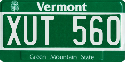 VT license plate XUT560