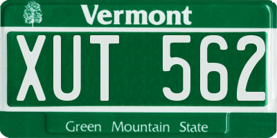 VT license plate XUT562
